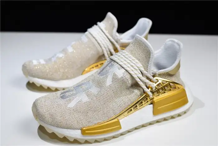 Affordable Pharrell adidas NMD Hu China Gold HAPPY F99762 0128